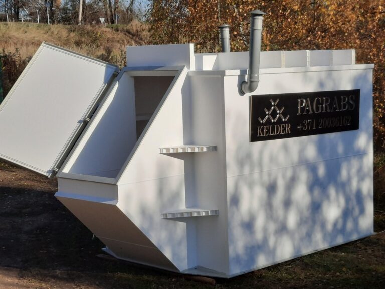 Eko pagrabs jeb plastmasas pagrabs,kas kalpos vairāk nekā 50 gadus.