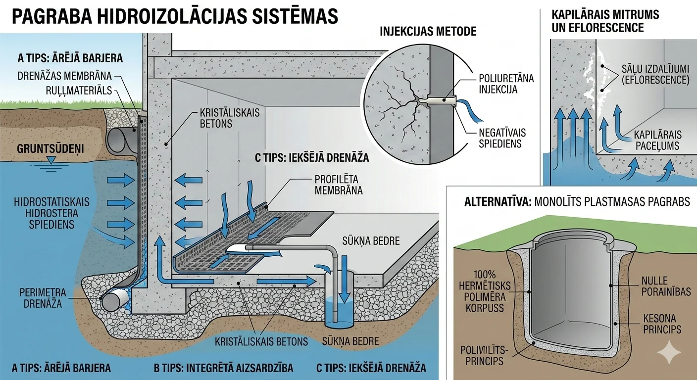Pagraba hidroizolācija vietās ar augstiem gruntsūdeņiem